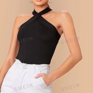 •SHEIN• NWOT Criss-Cross Neckline Top